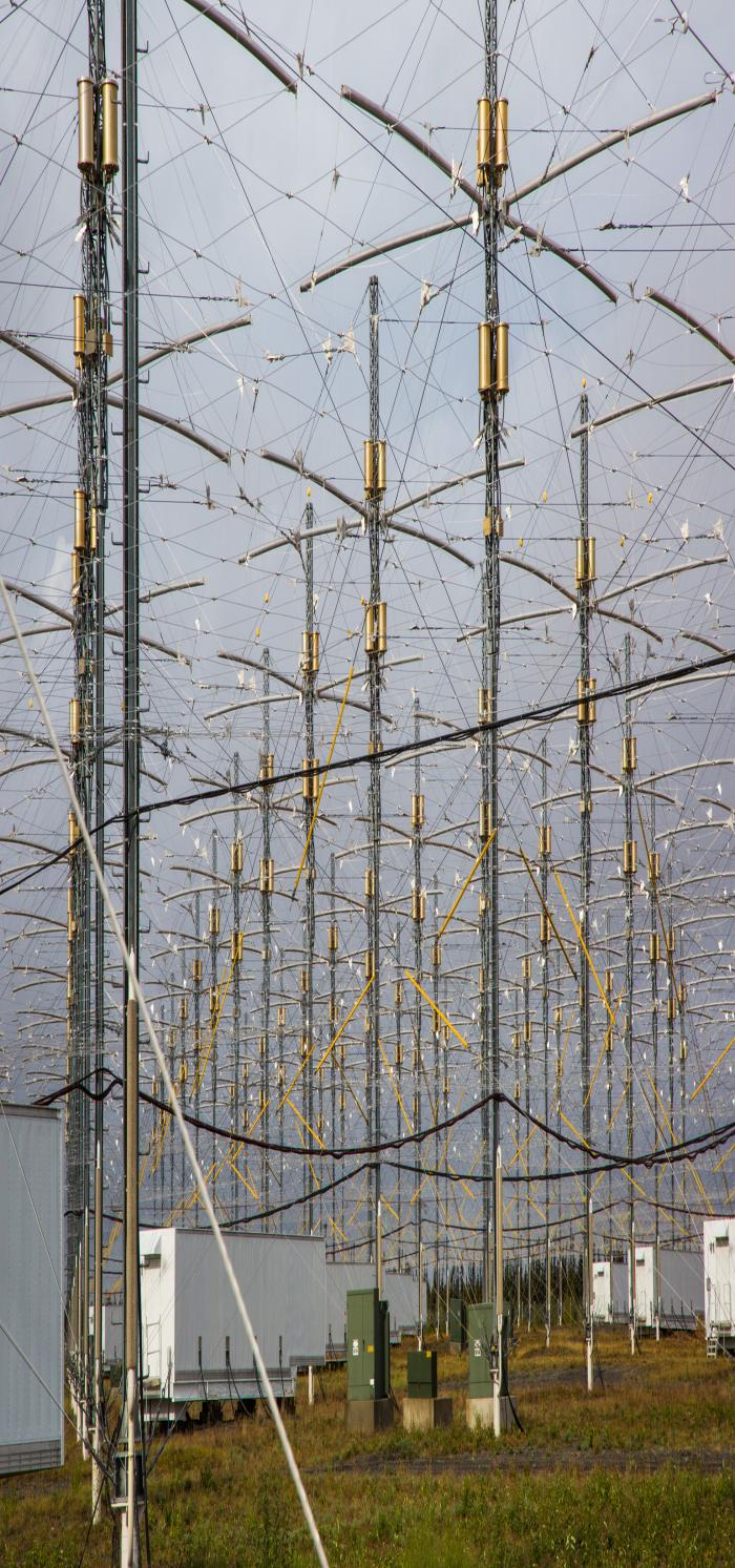 The 33-acre HAARP antenna array near Gakona, Alaska. Photo courtesy of Todd Paris of UAF.