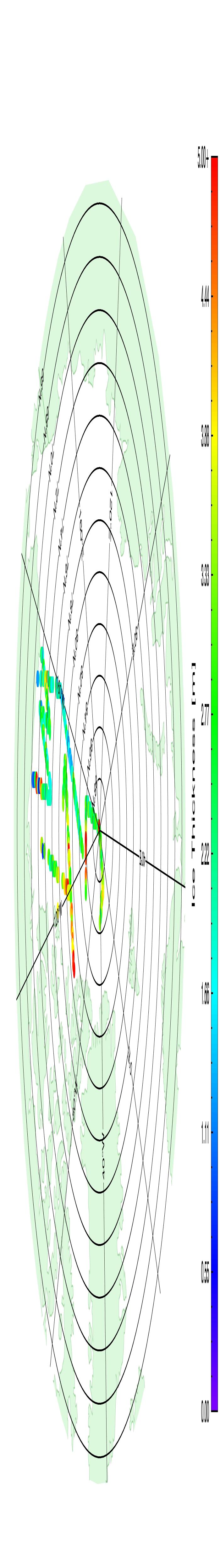 Figure 8. IceBridge 2016 quicklook sea ice thickness observations. Image courtesy N. Kurtz, NASA GSFC.