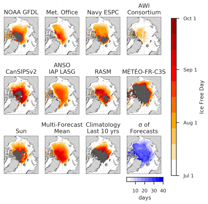 Figure 5. As Figure 4, but using an 80% sea ice concentration threshold to define IFD. Updated 4 August 2020.