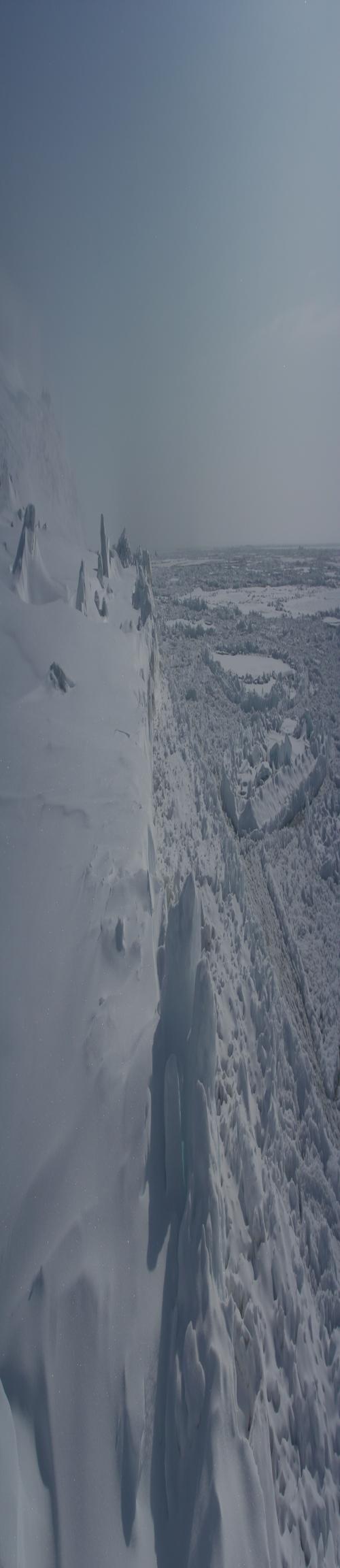 View of shorefast ice edge at Wales