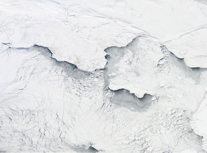 Figure 1: Ice extent at the end of March 2013. 